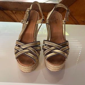 Kate Spade Gold Leather Wedge